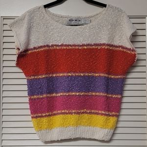 Western Collection - (NWOT) Vintage Striped Nubby Knit Short-Sleeve Sweater Top